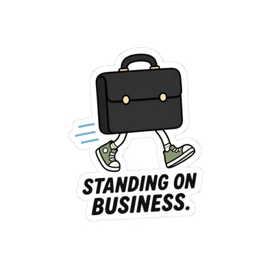 Standing On Business Briefcase Sticker