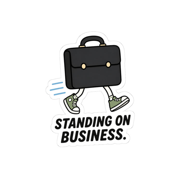 Standing On Business Briefcase Sticker